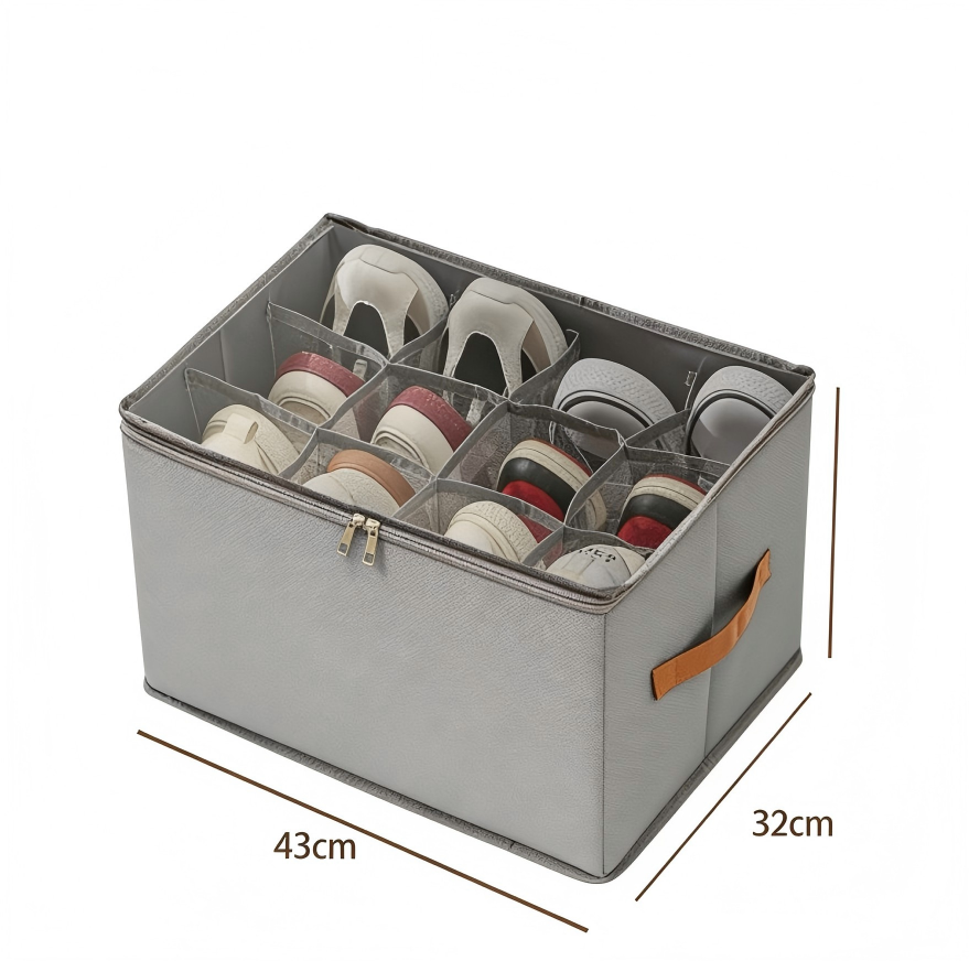 đ Begrenzte Zeit â 50 % RABATT! đ„ Schuh-Organizer aus Stoff â platzsparende Aufbewahrungsbox â fĂŒr bis zu 12 Paar Schuhe â ideal fĂŒr KleiderschrĂ€nke, Flure & Reisen â schĂŒtzt vor Staub & Schmutz