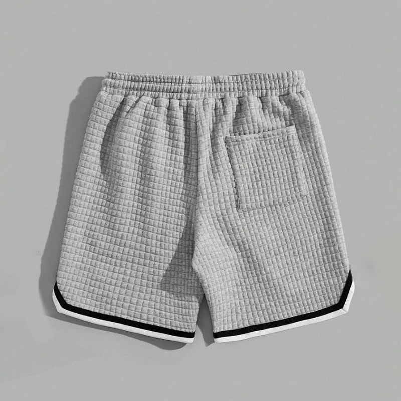 Herren Quilted Sport Shorts | Locker Geschnittene Freizeitshorts mit Streifensaum & Steppmuster – Atmungsaktive Baumwollmischung für Sommer, Sport & Alltag