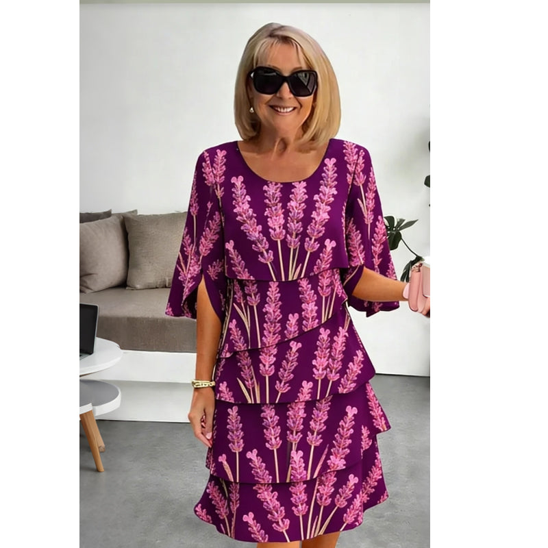 đđș 50% RABATT! Schickes, gestuftes Midikleid mit Blumenmuster â Romantisch, feminin & perfekt fĂŒr besondere AnlĂ€sse âš