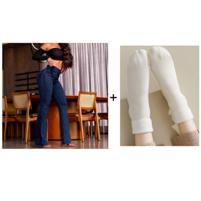 💕Frühlingsneuheit👖Stretch-Schlagjeans mit hohem Bund