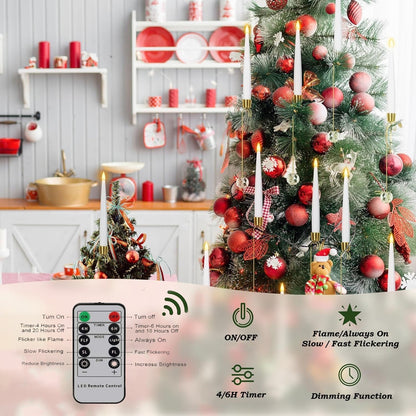 🎁Frühweihnachtliche Aktion – 50 % Rabatt🎄❄️Weihnachtsbaum-LED-Kerzen mit klarem Kristallkugelhaken