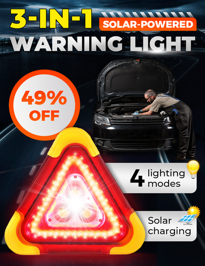 🚗Großes Sonderangebot – 50% Rabatt🆘3-IN-1 Dreieckige Solar-Notfall-Signalleuchte für den Straßenrand✨