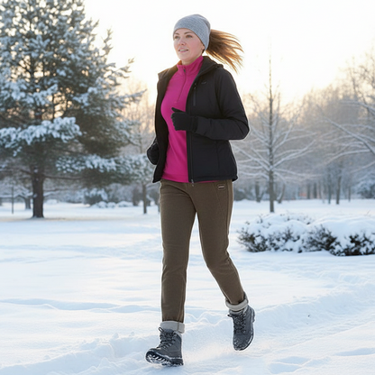 👖 Hoch taillierte, warme Damenhose mit Kunstfell-Futter