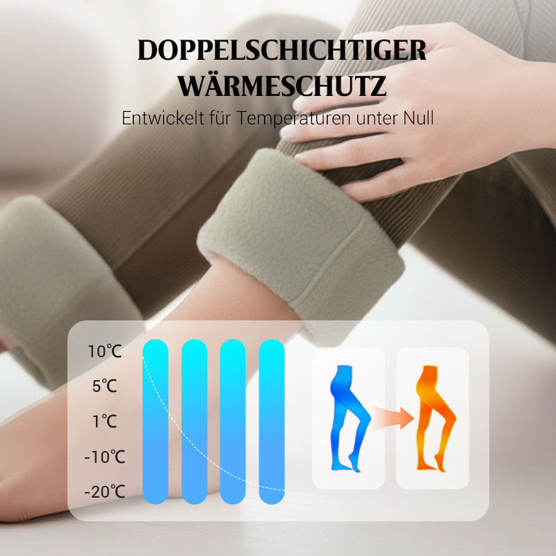 👖 Hoch taillierte, warme Damenhose mit Kunstfell-Futter
