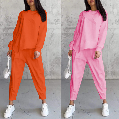 💕Damen Langarm-Sweatshirts mit unregelmäßigem Saum & Hosen-Set