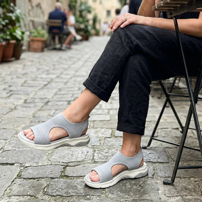 🌺Bequeme atmungsaktive flache Sandalen mit offener Zehe für Damen im Sommer