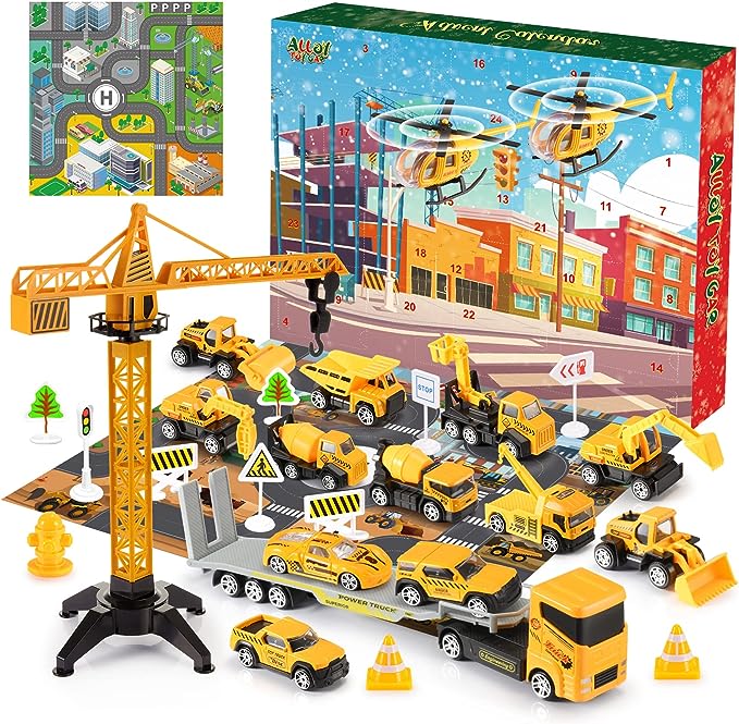 🔥Solange der Vorrat reicht 50 % Rabatt!🚗Adventskalender für Jungen: Spielzeugsets mit Baumaschinen aus Metalllegierung