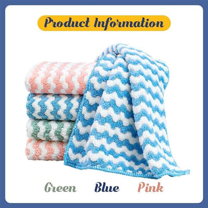 🌈 Farbenfroher, ultraweicher Mikrofaser-Reinigungslappen: Grün💚 Blau💙 Pink💖 – Verschönern Sie Ihren Alltag! (5 Stück)