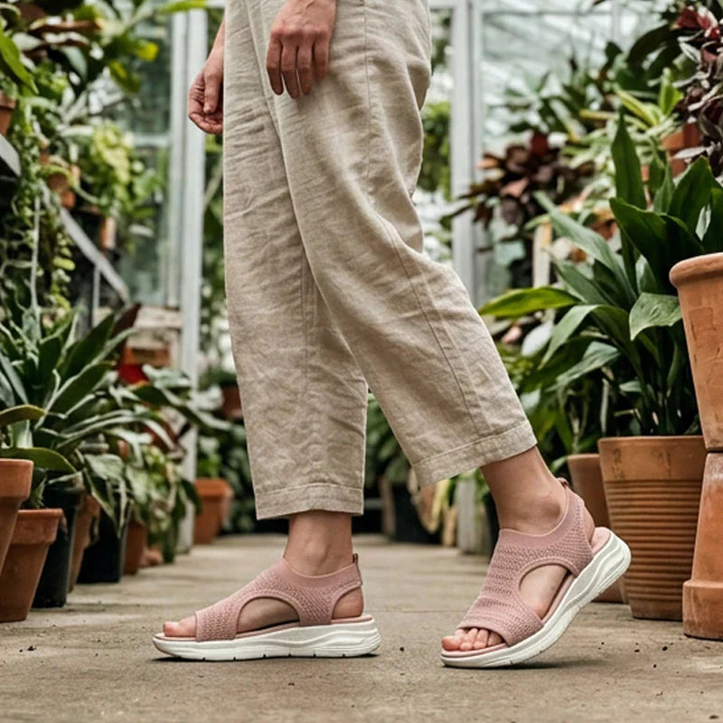 🌺Bequeme atmungsaktive flache Sandalen mit offener Zehe für Damen im Sommer