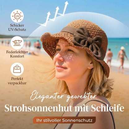 🎀 50 % RABATT 👒 | Strohhut mit Retro-Schleife – Faltbar & atmungsaktiv für den Sommer