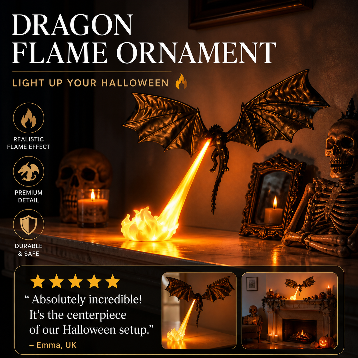 🐉🔥 NUR FÜR BEGRENZTE ZEIT 50 % RABATT! Drachenflammen-Dekoration – realistischer Flammeneffekt, PLA-Seidenfaden – ein Must-Have für die Halloween-Dekoration! Bei Bestellung von 2 oder mehr Artikeln gibt es einen Rabatt 🎃🌙✨