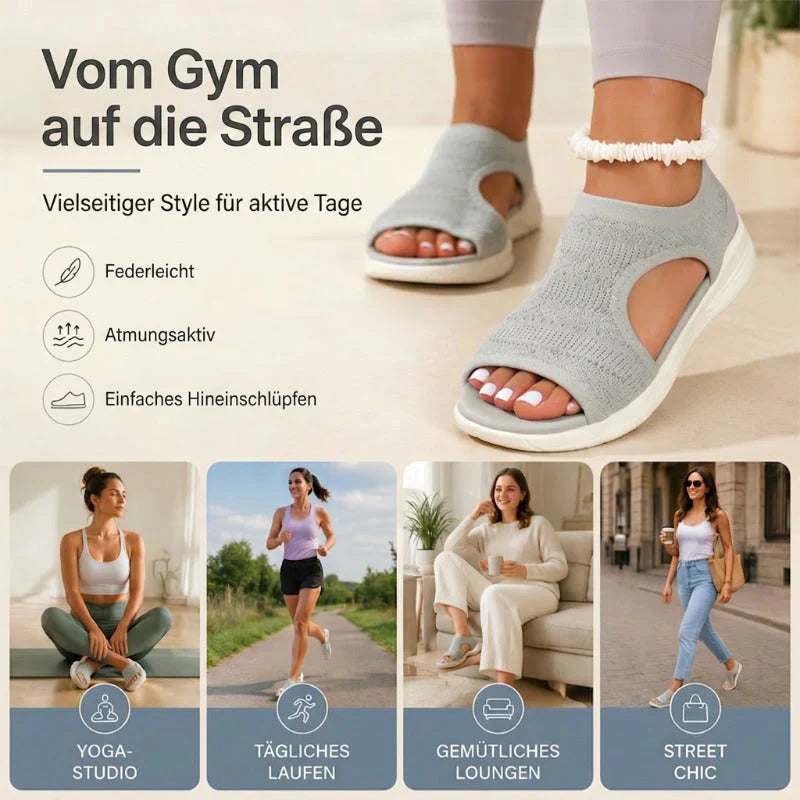 🌺Bequeme atmungsaktive flache Sandalen mit offener Zehe für Damen im Sommer