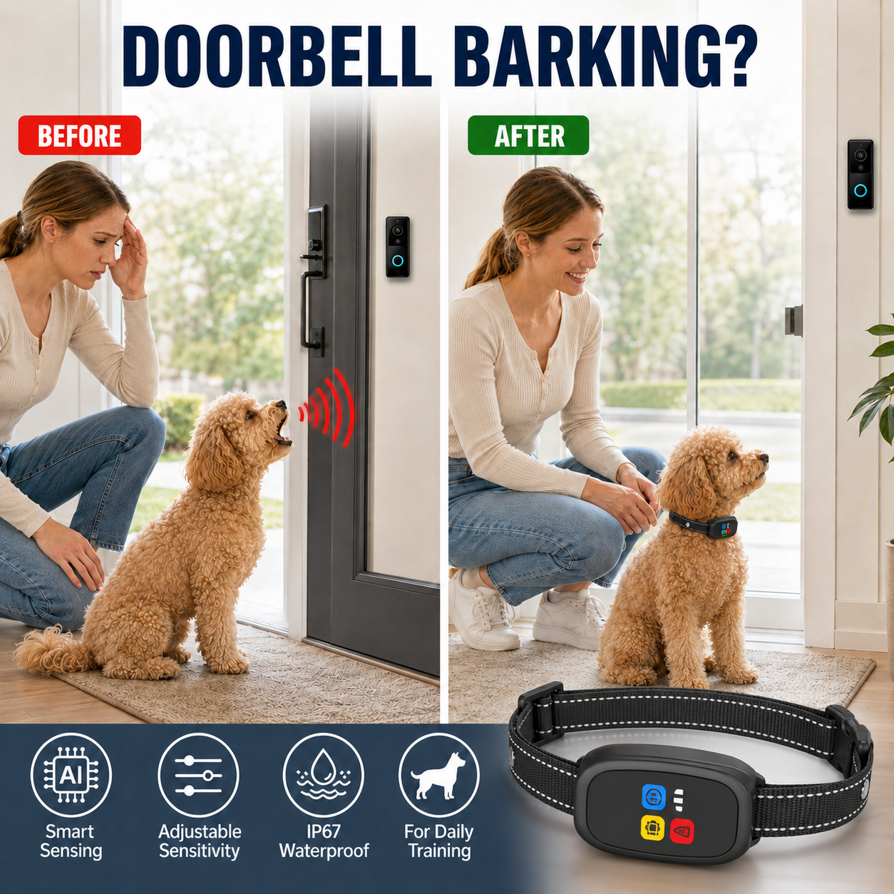 Intelligentes Anti-Bell-Halsband für Hunde