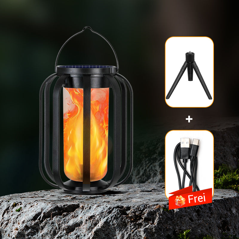 🔥Upgraded flackernde Flamme Solar Laterne im Freien wasserdichtes Licht