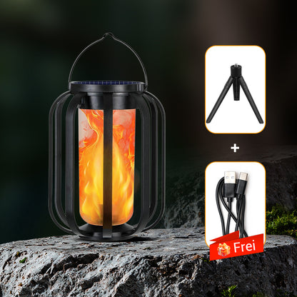 🔥Upgraded flackernde Flamme Solar Laterne im Freien wasserdichtes Licht
