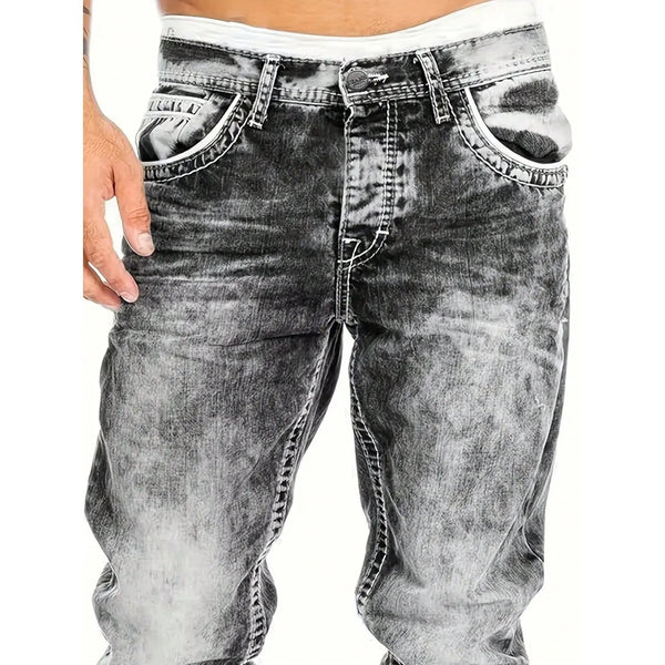 Kreative Stretch-Jeans für Herren, minimalistischer Stil, ideal für den Sommer, Emo-Stil