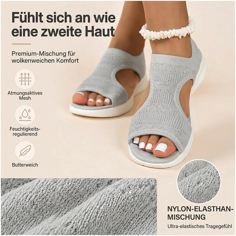 🌺Bequeme atmungsaktive flache Sandalen mit offener Zehe für Damen im Sommer