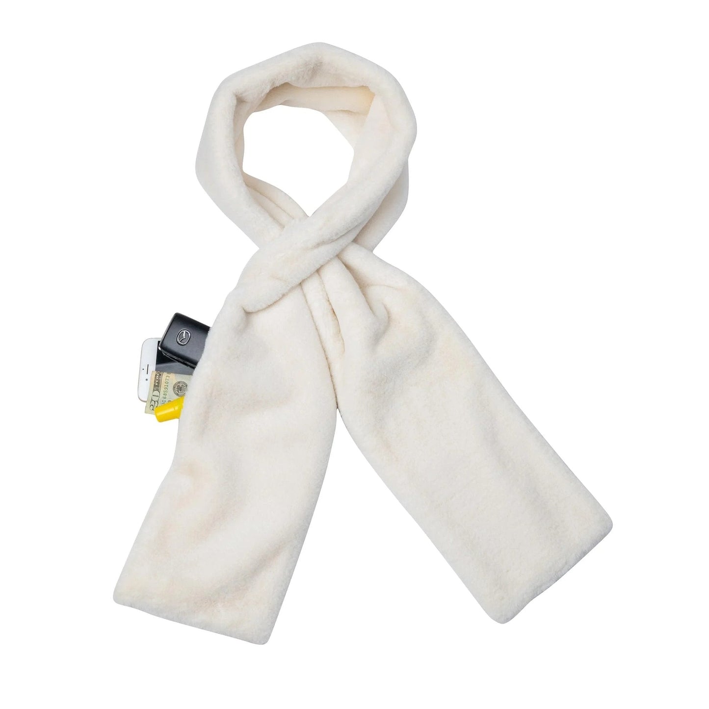 🏆LETZTER TAG SALE 50% RABATT🔥⚡50K+ verkauft!🧣Ultraweicher Kunstfell-Durchziehschal mit geheimer Reißverschlusstasche