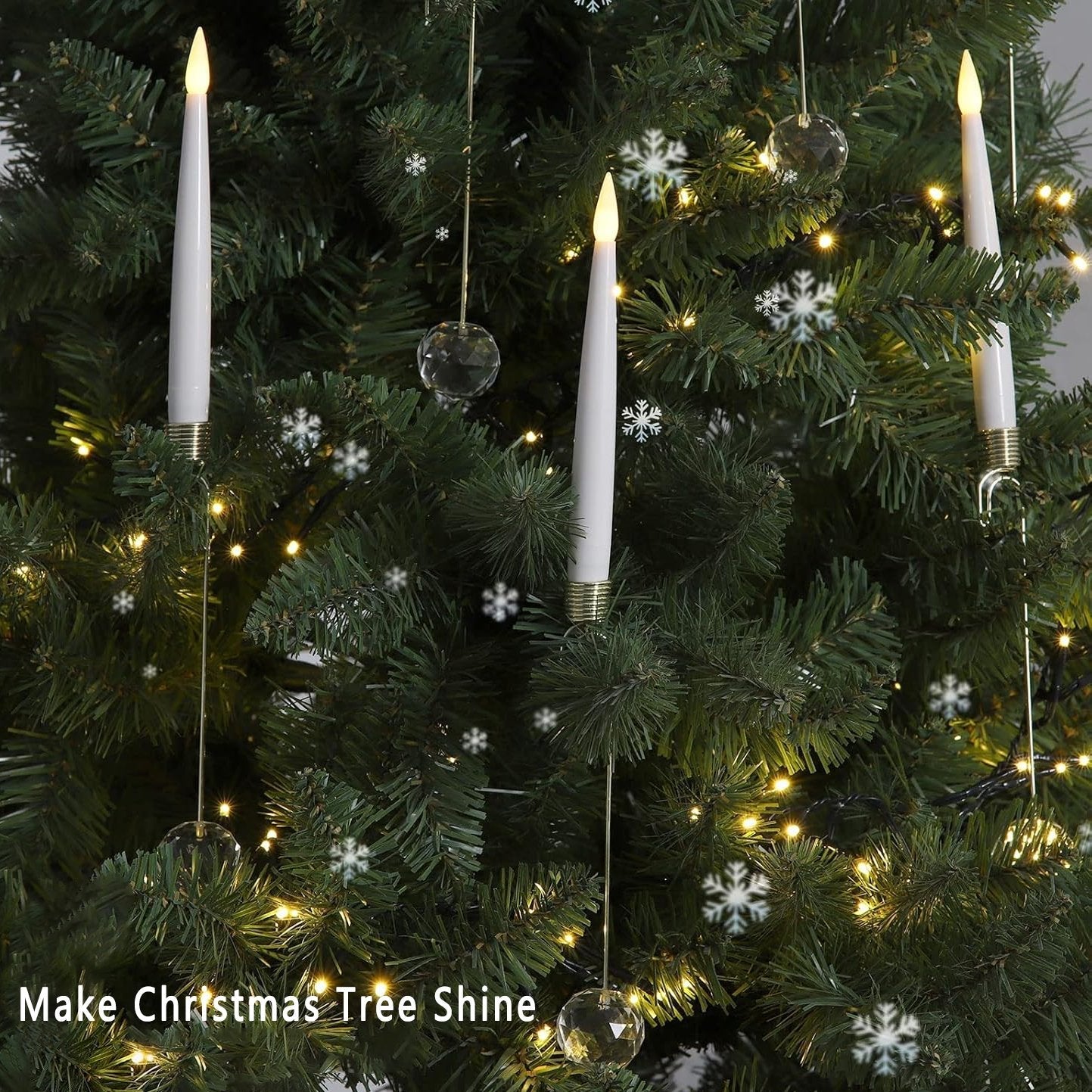 🎁Frühweihnachtliche Aktion – 50 % Rabatt🎄❄️Weihnachtsbaum-LED-Kerzen mit klarem Kristallkugelhaken