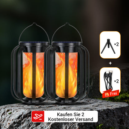 🔥Upgraded flackernde Flamme Solar Laterne im Freien wasserdichtes Licht