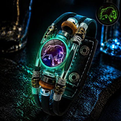 🎉 Sonderangebot 2026 – Über 21.300 Stück verkauft!🔥 Im Dunkeln leuchtendes Lederarmband mit Sternzeichen