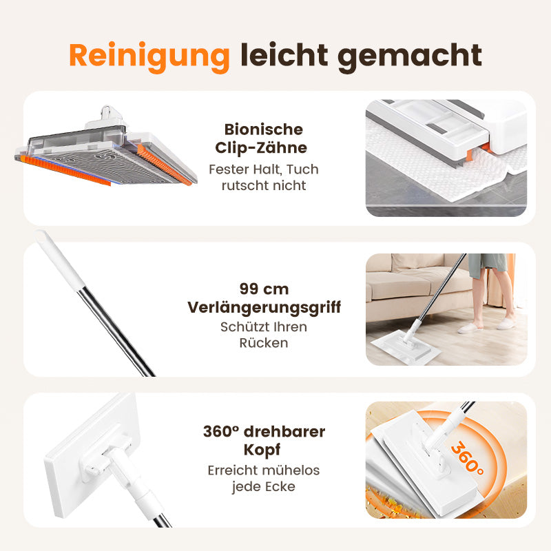 🎁 Kaufe 2, erhalte 1 GRATIS! 🧹✨ Einweg-Staubmopp mit 4 wiederverwendbaren Bezügen – Praktisch und effektiv 💥🌟