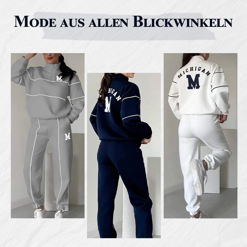 Lässiges Sweatshirt 2-teiliges Set mit Linie