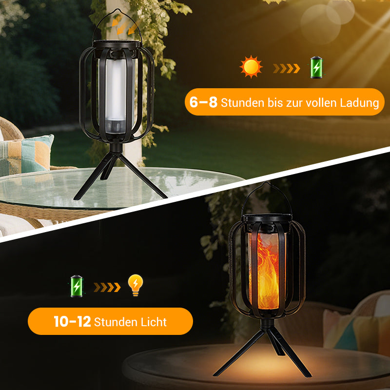 🔥Upgraded flackernde Flamme Solar Laterne im Freien wasserdichtes Licht