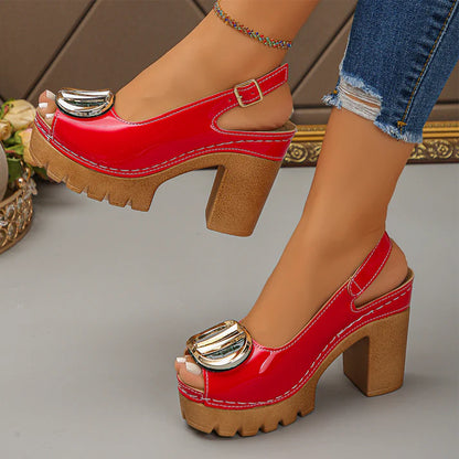 👡 50% RABATT! ✨ Elegante Peep-Toe-Sandalen mit Schnallenabsatz – Stilvoll, Bequem & Perfekt Für Jeden Anlass 🌸