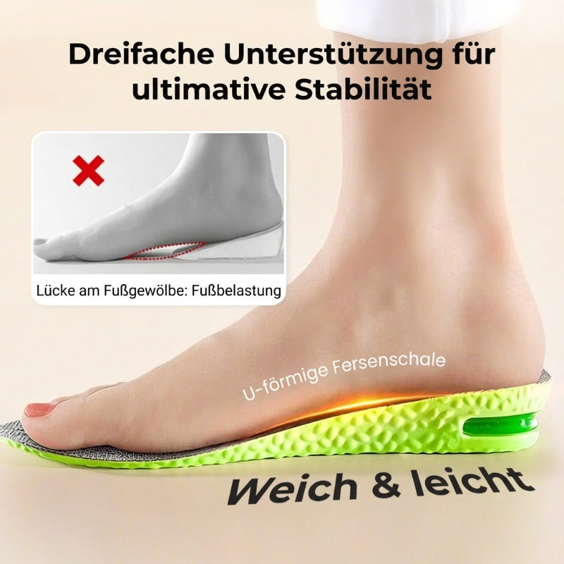 Bequeme Einlegesohlen mit Luftpolster und Erhöhungseffekt
