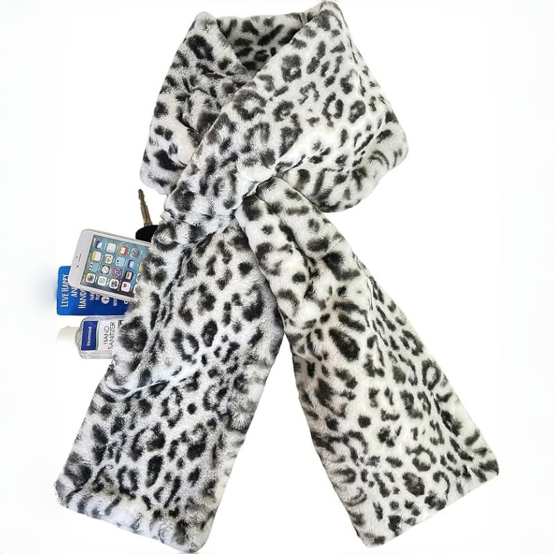 🏆LETZTER TAG SALE 50% RABATT🔥⚡50K+ verkauft!🧣Ultraweicher Kunstfell-Durchziehschal mit geheimer Reißverschlusstasche