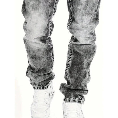 Kreative Stretch-Jeans für Herren, minimalistischer Stil, ideal für den Sommer, Emo-Stil