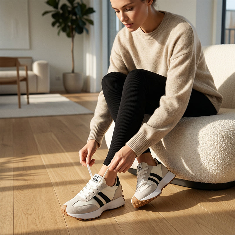 💎 57% RABATT! 💎 Damen-Freizeitschuhe – Klobige Sneaker mit 4 cm Platform, Rutschfest & Retro-Design in 6 Farben 🥿🌈