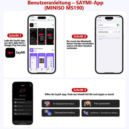 Ki Übersetzungs-Kopfhörer – Echtzeit-Übersetzung in 134 Sprachen mit App, Bluetooth 6.0, Kabellose Earbuds für Musik & Anrufe, IPX5 Wasserdicht, Lange Akkulaufzeit