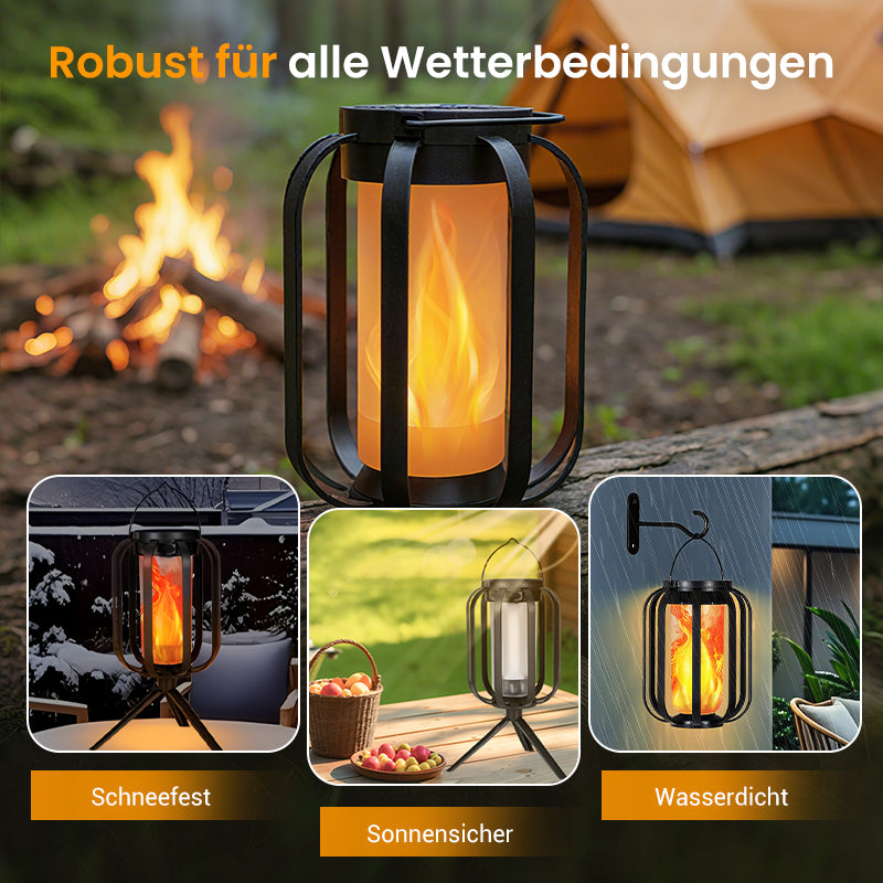 🔥Upgraded flackernde Flamme Solar Laterne im Freien wasserdichtes Licht