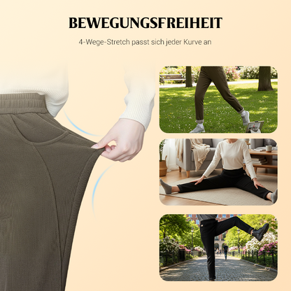 👖 Hoch taillierte, warme Damenhose mit Kunstfell-Futter