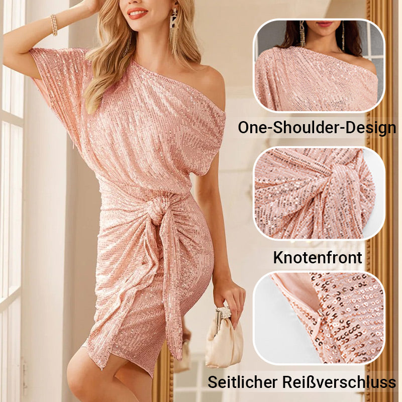 💃👠50% RABATT💖Party- und Clubkleid mit One-Shoulder-Träger und funkelnden Pailletten für Damen✨