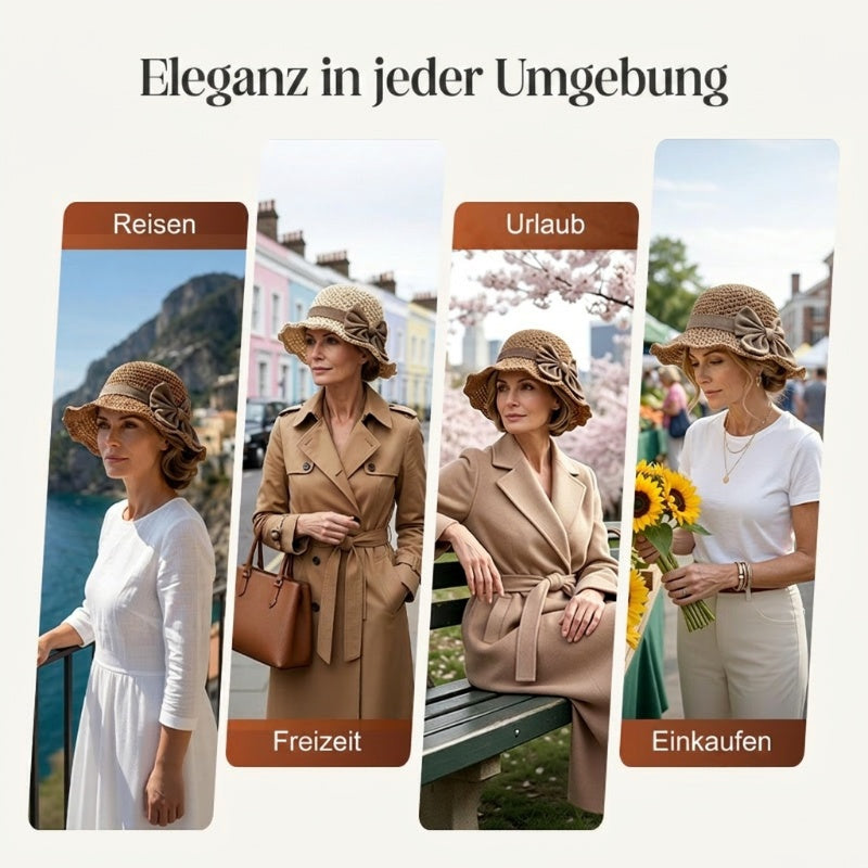 🎀 50 % RABATT 👒 | Strohhut mit Retro-Schleife – Faltbar & atmungsaktiv für den Sommer