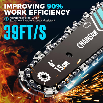 🔥 LIMITIERTES ANGEBOT 50% RABATT! ✨ 6-Zoll-Akku-Minikettensäge – Leistungsstark, Leicht, Mit 2 Akkus ⚡