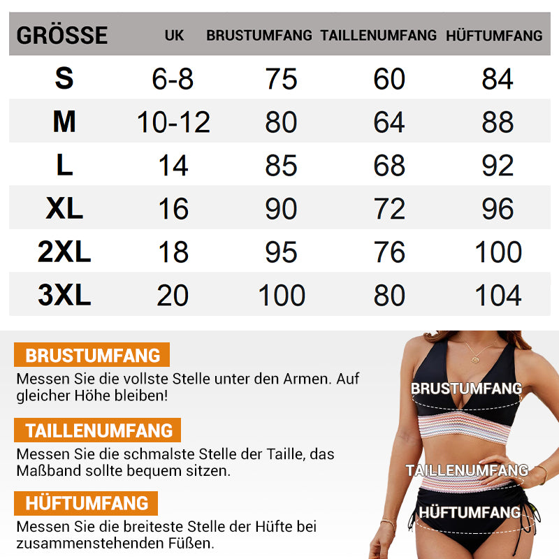 👙Hoch taillierte Bikini-Sets mit Bauchkontrolle und Farbblockdesign