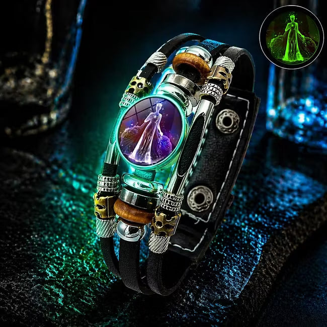 🎉 Sonderangebot 2026 – Über 21.300 Stück verkauft!🔥 Im Dunkeln leuchtendes Lederarmband mit Sternzeichen