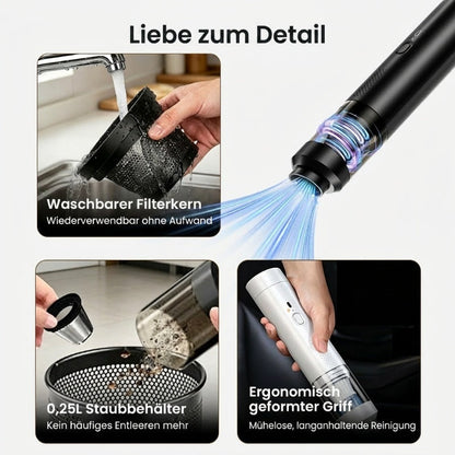 Fanttik V8 Apex Autostaubsauger, 4 in 1 tragbarer kabelloser Mini Staubsauger