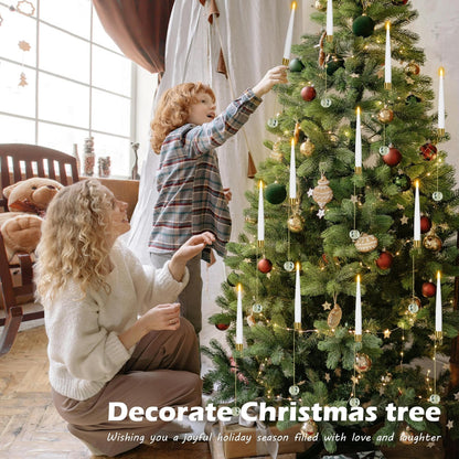🎁Frühweihnachtliche Aktion – 50 % Rabatt🎄❄️Weihnachtsbaum-LED-Kerzen mit klarem Kristallkugelhaken