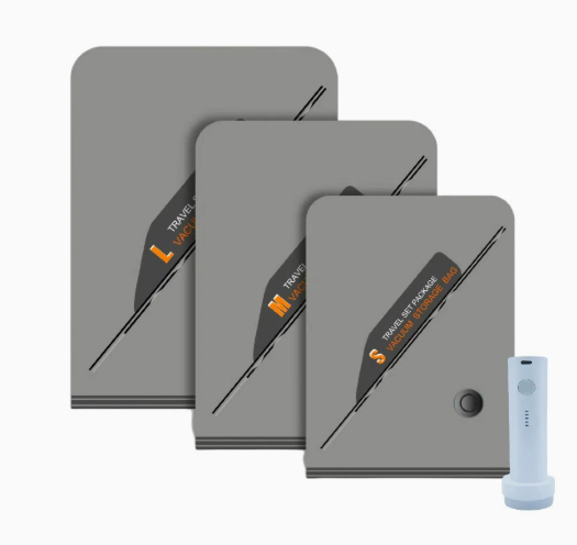 🧳 Set kabelloser Vakuum-Kompressionsbeutel für Reisen: spart 57 % Platz, kein Energieverbrauch, leicht zu verstauen für ältere Menschen 📦