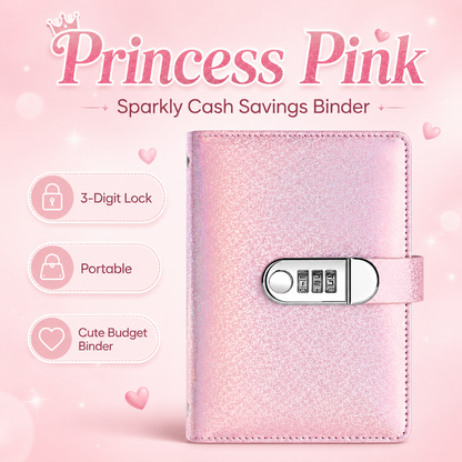 ✨ SparkleLock-Sparordner mit 3-stelligem Zahlenschloss – 100-seitiger Budget-Organizer zum Einstecken von Bargeld für Spar-Challenges, Geldziele und Geschenke 💖