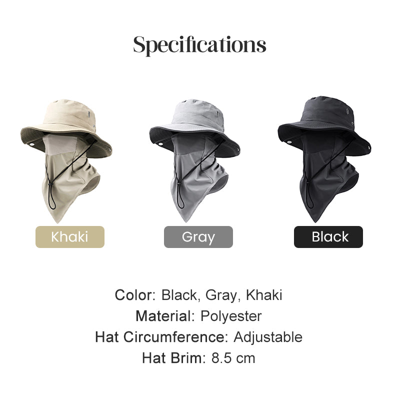 UV Protection Bucket Hat with Face Cover