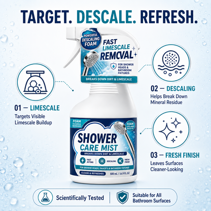 ❄️Summerfresh 50 % Rabatt!🚿Schnell wirkendes Kalkentfernungsspray für das Badezimmer – Reiniger für Dusche, Wasserhähne und Kalkablagerungen, 500 ml