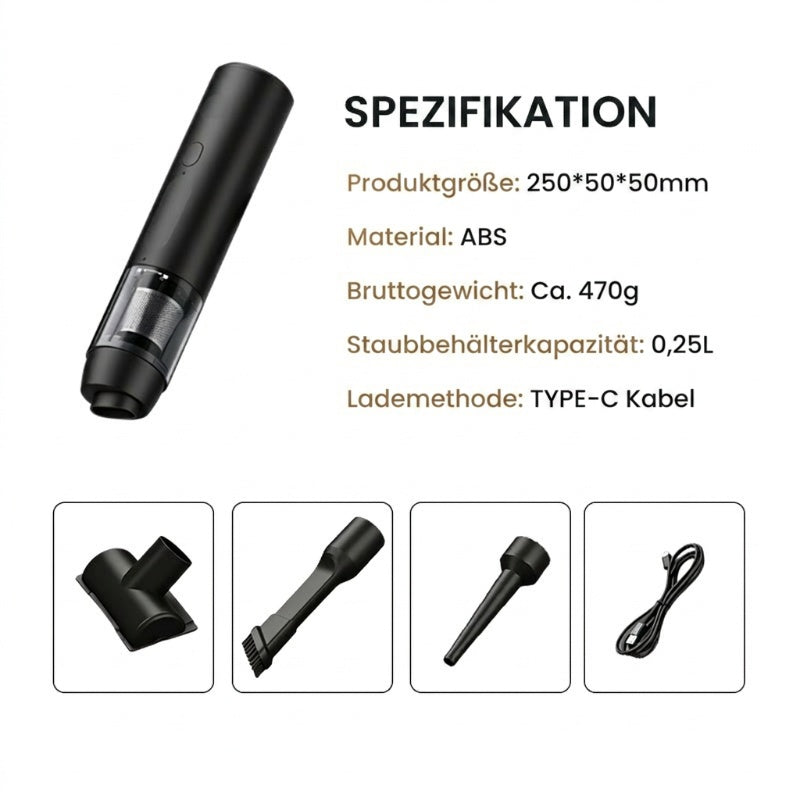 Fanttik V8 Apex Autostaubsauger, 4 in 1 tragbarer kabelloser Mini Staubsauger