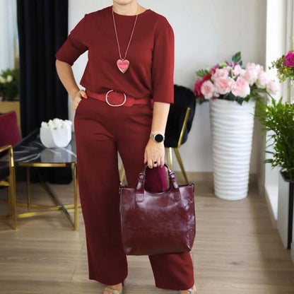 👗 59 % RABATT! ✨Elegantes 3-teiliges Set: Langer Cardigan, Oberteil und Hose