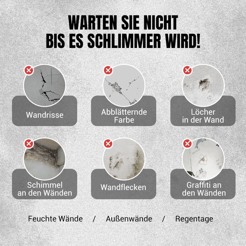 🛠️ Wasserdichte & Schimmelresistente Wandreparaturpaste – 2 Kaufen, 1 Gratis + Pinsel Geschenk! 💧🖌️ ✨ Schnelle & Saubere Wandreparatur für Zuhause! 🏡